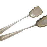 George III Pair of Sterling Silver Salt Shovel Spoon Antique c1760 London