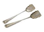 George III Pair of Sterling Silver Salt Shovel Spoon Antique c1760 London