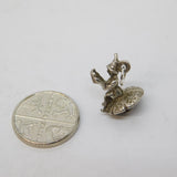 Sterling Silver Goblin on the Toadstool Charm Pendant Vintage c1970