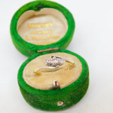 Victorian 18ct Yellow Gold & 0.2ct Diamond Crossover Ring Antique c1890