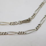 Sterling Silver Figaro Link Chain Necklace Vintage 1970s 54cm Length