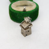 Sterling Silver Mill House or Castle Charm Pendant Vintage c1970