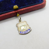 Sterling Silver and Enamel Poole Travel Shield Charm Pendant Vintage c1970