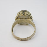 20th Century Ancient Style White Metal Agate Signet Ring Antique c1920