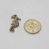 Sterling Silver Textured Seahorse Charm Pendant Vintage c1970s