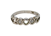 Sterling Silver Year 2000 Paste Set Band Dress Ring Vintage c1970 Size N 1/2