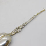 George V Sterling Silver & Enamel Coronation Teaspoon Antique 1910 Birmingham