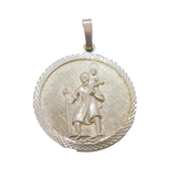 Sterling Silver St Christopher Travel Charm Pendant Vintage c1970s