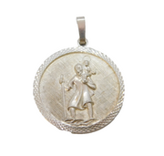 Sterling Silver St Christopher Travel Charm Pendant Vintage c1970s