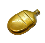Victorian Brass Novelty Hipflask Vesta Case Antique c1880s