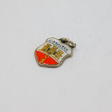 Sterling Silver Gibraltar Enamel Shield Souvenir Charm Pendant Vintage c1970s