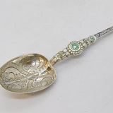 George V Sterling Silver & Enamel Coronation Teaspoon Antique 1910 Birmingham