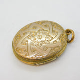 Victorian Gold Plated Floral Pattern Sweetheart Locket Antique c1880s