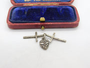 Sterling Silver Crucifix and Heart Charm Pendant Vintage c1970