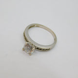 Sterling Silver Spinel Solitaire With 10 Spinel Accents Ring Modern c1990 Size M