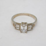 Sterling Silver & Spinel Set Dress Ring Vintage c1970s