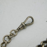 Art Deco Sterling Silver Albert Watch Chain & Compass Fob Antique 1912