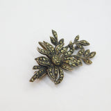 Sterling Silver Marcasite Set Flower Spray Art Deco Brooch Pin Antique c1930