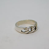 Sterling Silver Flat Curb Style Dress Band Ring Vintage c1970 Size L 1/2