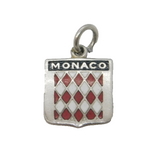 Sterling Silver Enamel Monaco Charm Pendant Vintage c1970