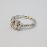 Sterling Silver Paste Set Sparkling Dress Ring Vintage c1970 Size P