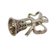 Sterling Silver Ringing Bell Charm Pendant Vintage c1970