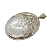 Victorian Aesthetic Sterling Silver Sweetheart Locket Pendant Antique c1880s