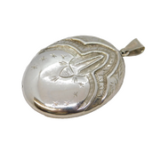 Victorian Aesthetic Sterling Silver Sweetheart Locket Pendant Antique c1880s