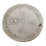 King William III Silver 3rd Bust 1696 Crown Coin Antique Fine Condition