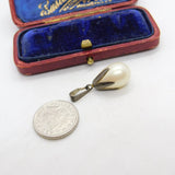Sterling Silver and Cream Pearl Charm Pendant Vintage c1970