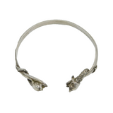 Scottish Sterling Silver Dolphin Pattern Bangle Bracelet Vintage Edinburgh