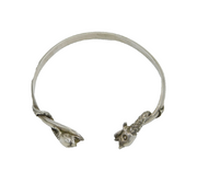 Scottish Sterling Silver Dolphin Pattern Bangle Bracelet Vintage Edinburgh