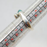 Sterling Silver Natural Turquoise Crossover Studio Ring Vintage c1970 Size M