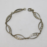 Sterling Silver Modernist Style Panel Bracelet Vintage c1980 London 18cm