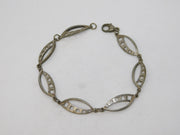 Sterling Silver Modernist Style Panel Bracelet Vintage c1980 London 18cm