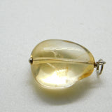Sterling Silver Yellow Resin Charm Pendant Vintage c1970