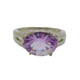 Sterling Silver Amethyst & White Topaz Cocktail Ring Vintage c1990 Size L 1/2