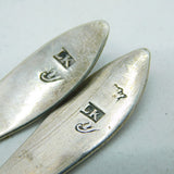 18th Century Irish Provincial Pair of Sterling Silver Grapefruit Spoons Antique