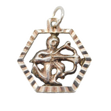 Sterling Silver Sagittarius the Archer Charm Pendant Vintage c1970s
