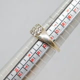 Sterling Silver Triple Row Paste Graduating Band Ring Vintage c1970 Size P 1/2