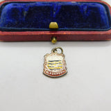 Sterling Silver and Enamel Blackpool Travel Shield Charm Pendant Vintage c1970