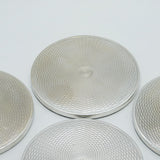 Set of Four Sterling Silver Engine Turned Drinks Coasters Vintage 1997