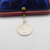 Sterling Silver Authentic Threepence Charm Pendant Early 20th Century 1912