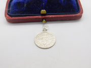 Sterling Silver Authentic Threepence Charm Pendant Early 20th Century 1912