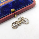 Sterling Silver Motorbike Charm Pendant Vintage c1970