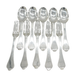 Pierre Harache William III Sterling Silver Set of Dog Nose Spoons & Forks 1694