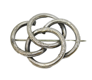 Victorian Sterling Silver Lovers Knot Sweetheart Brooch Antique c1860