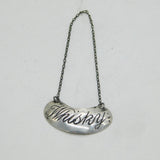 Edwardian Sterling Silver Whisky Tot Decanter Label Antique 1910 Birmingham