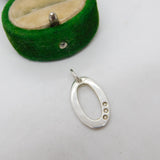 Sterling Silver O Drop Charm Pendant Vintage c1970