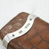 Victorian Sterling Silver & Leather Novelty Vesta Case Antique 1899 London